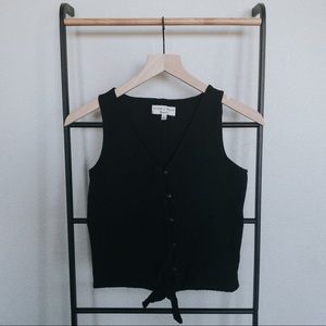 Madewell Texture & Thread Button/Tie-Front Tank